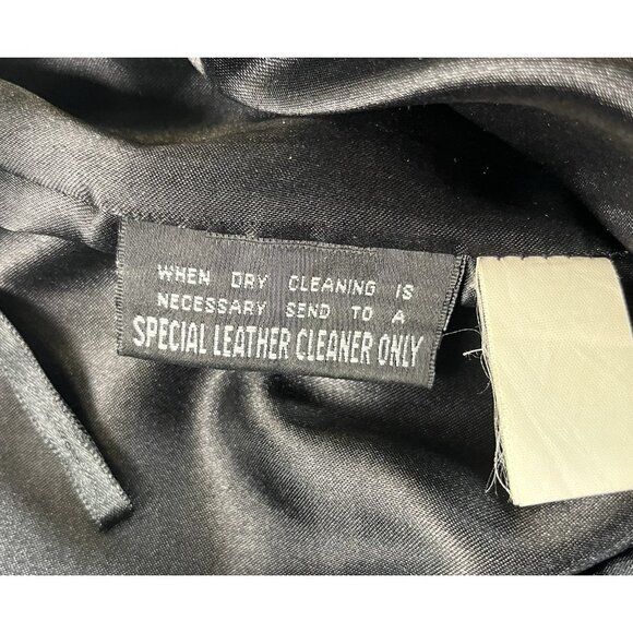 VINTAGE 90s WILSON’S Maxima LEATHER Slim Straight Women’s Moto Pants Black-Sz 8 - Picture 6 of 11